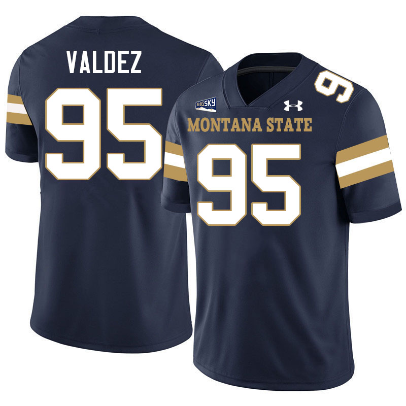 Montana State Bobcats #95 Sebastian Valdez College Football Jerseys,Uniforms Stitched-Navy